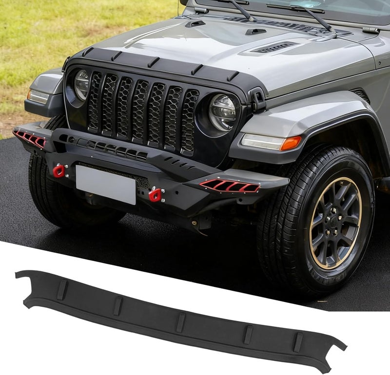 Tecbaba Black TPE Hood Deflector for 2020-2026 Jeep Gladiator JT & 2018-2026 Wrangler JL Front Hood Guard - Image 1